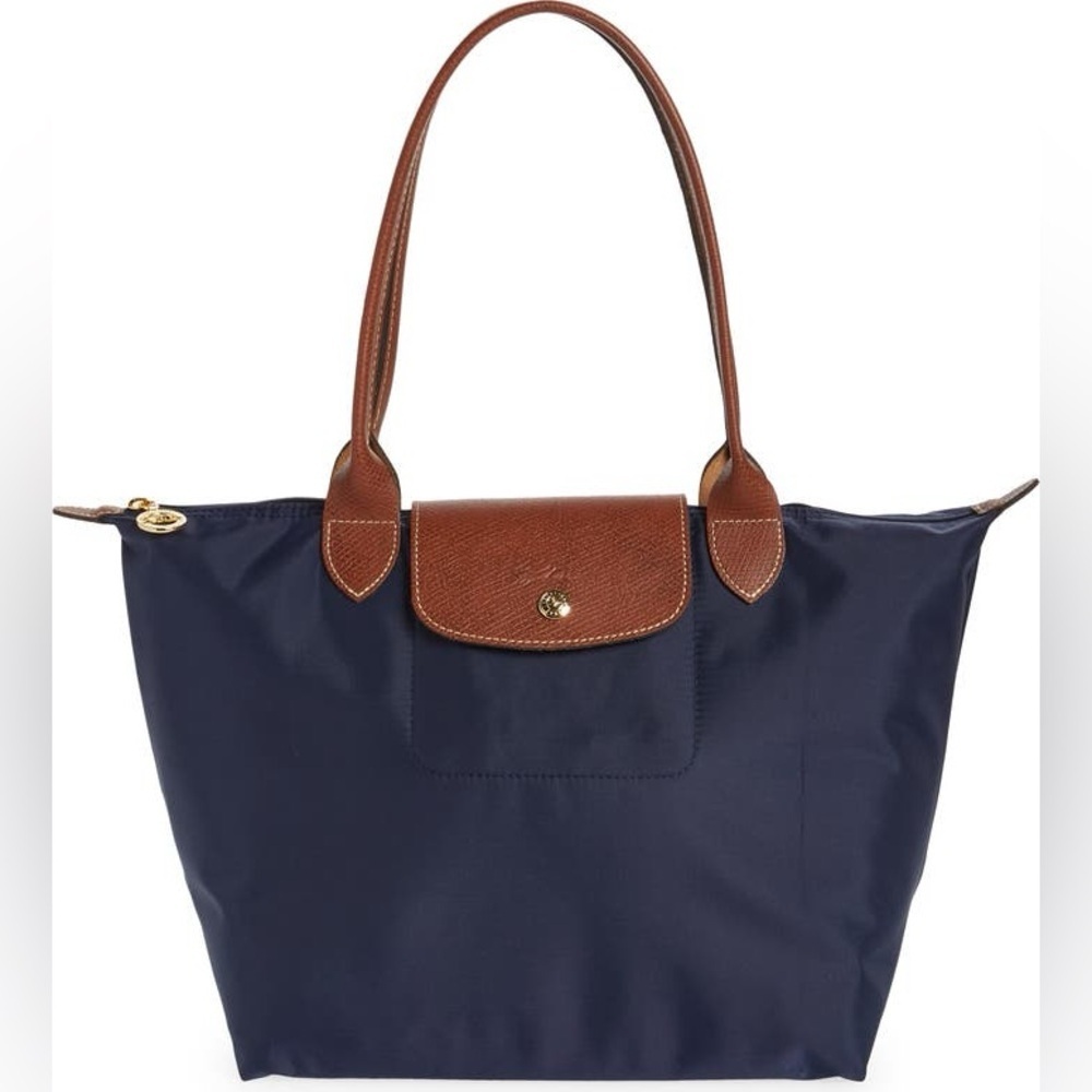 SOLD Longchamp Le Pliage Nylon Shoulder Tote in Navy Blue